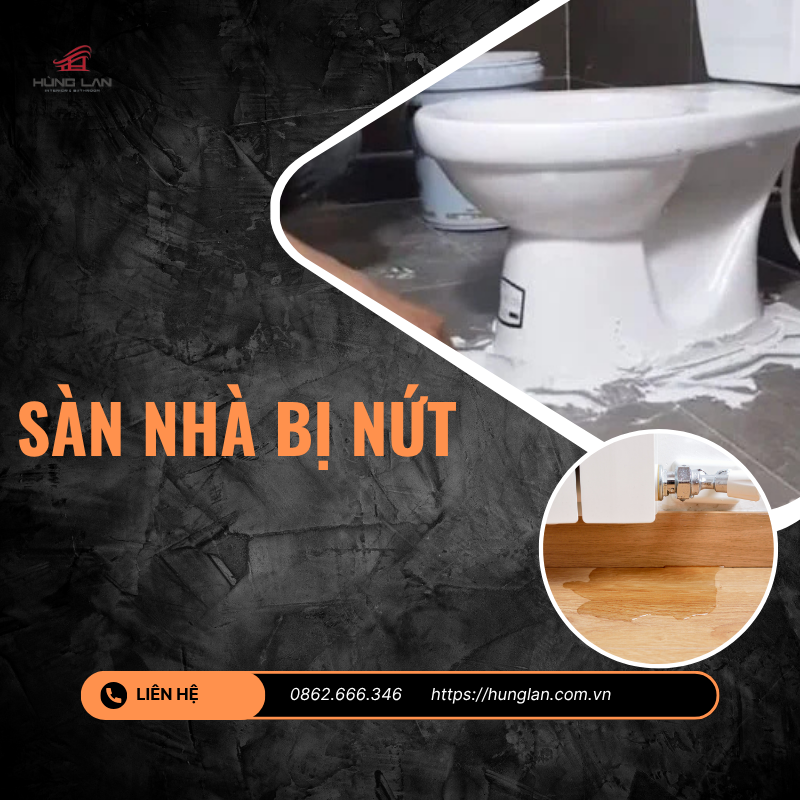 sàn nhà đặt bồn cầu bị nứt