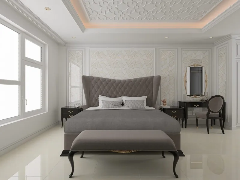 25+ mẫu gạch lát nền phòng ngủ biệt thự Tân cổ điển "Quý Phái" nhất