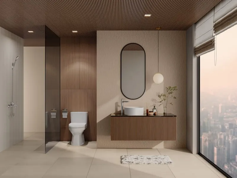 30+ mẫu gạch lát nền phòng tắm biệt thự phong cách Nhật đáng tham khảo