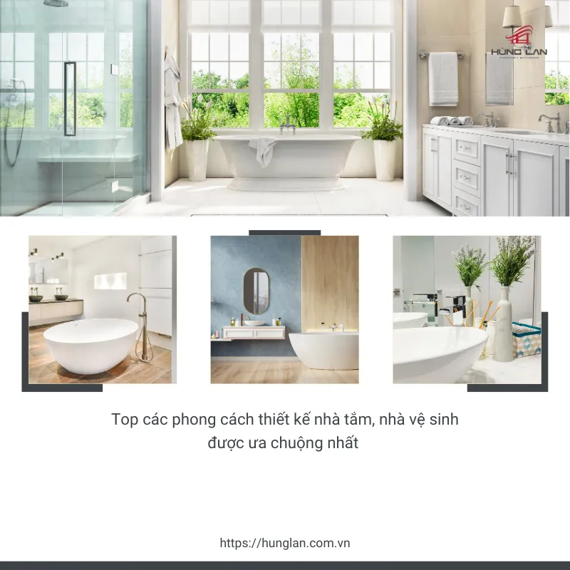 Top các phong cách thiết kế nhà tắm, nhà vệ sinh được ưa chuộng nhất năm 2025
