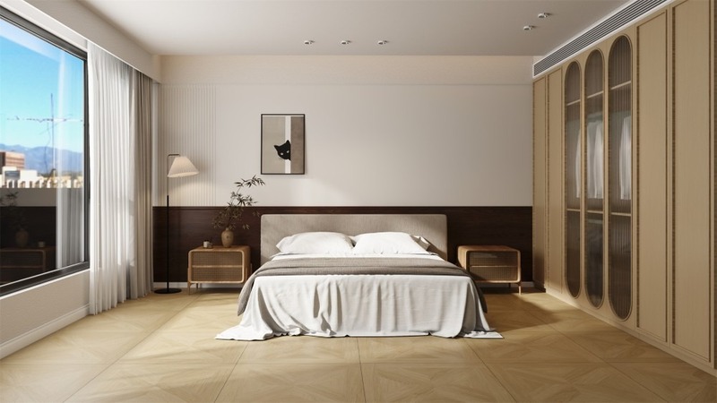 Gạch 80x80cm lát nền phòng ngủ