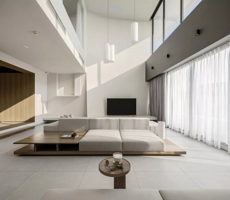 Gạch lát nền phòng khách 80x80 phong cách tối giản