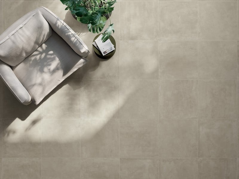 Gạch lát nền phòng khách 80x80 phong cách Nhật Bản