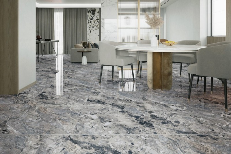 Vân đá granite lát nền phòng khách