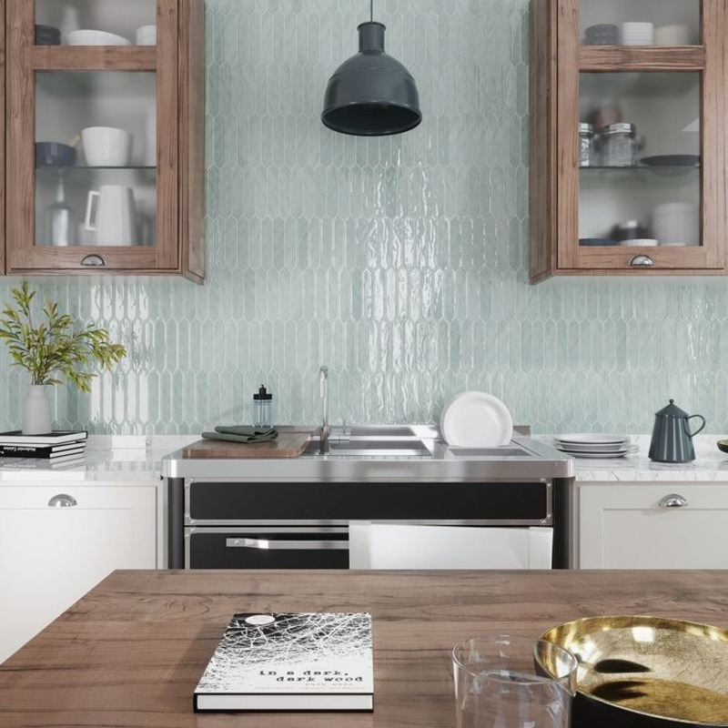 Gạch thẻ ốp tường m&agrave;u xanh dương