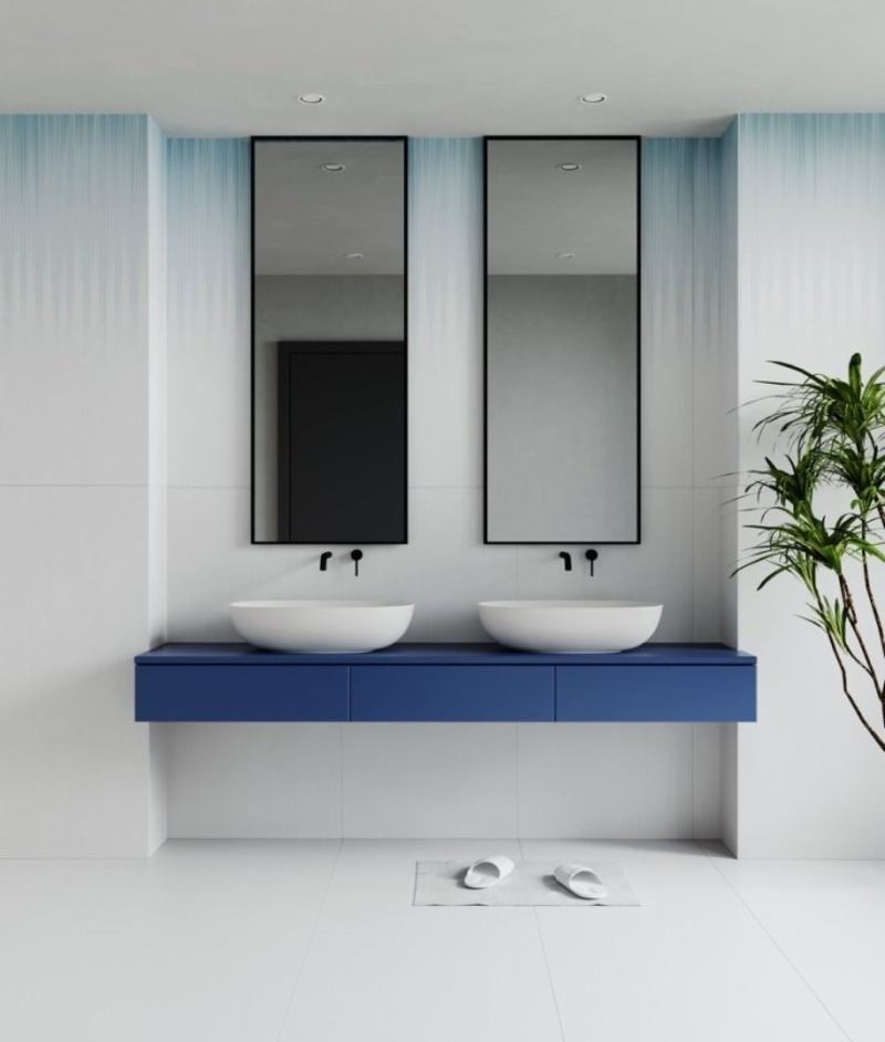 Vẻ đẹp cuốn h&uacute;t, thanh lịch của gạch ốp tường m&agrave;u xanh dương