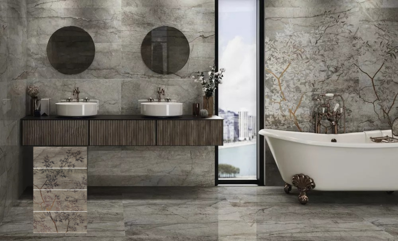 Gạch Tây Ban Nha vân đá ốp lát nhà tắm, nhà vệ sinh