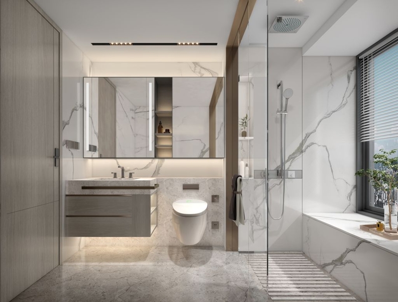Phòng tắm vừa 3–4m2