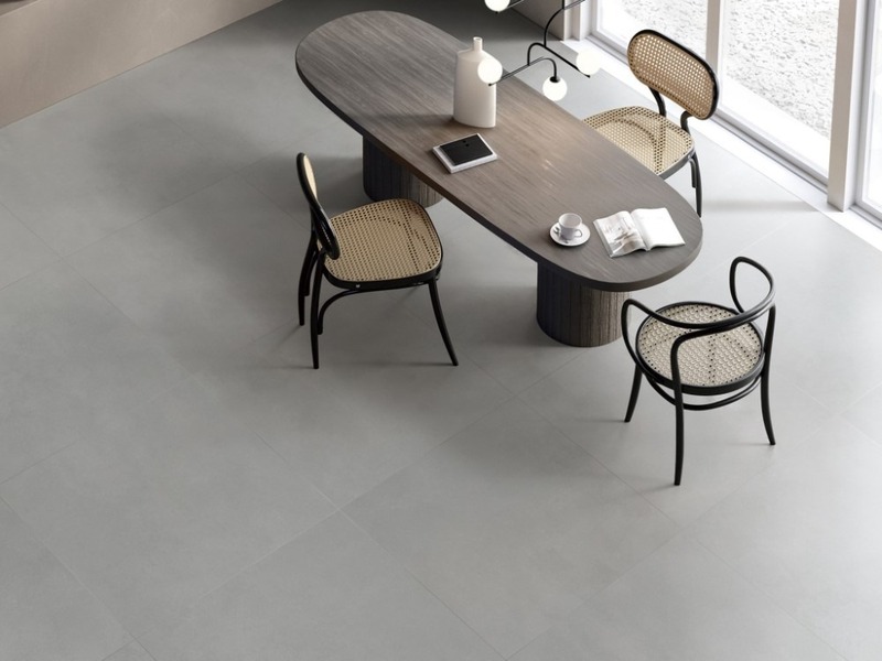 Gạch lát nền phòng khách phong cách tối giản