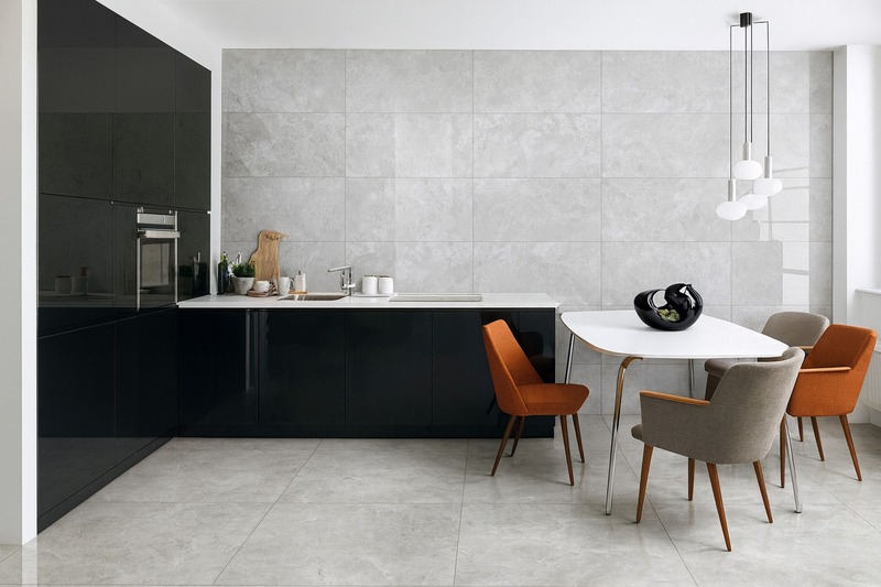 Gạch vân đá ốp tường nhà bếp