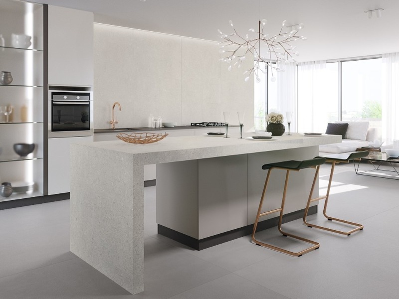 Gạch vân xi măng ốp tường nhà bếp