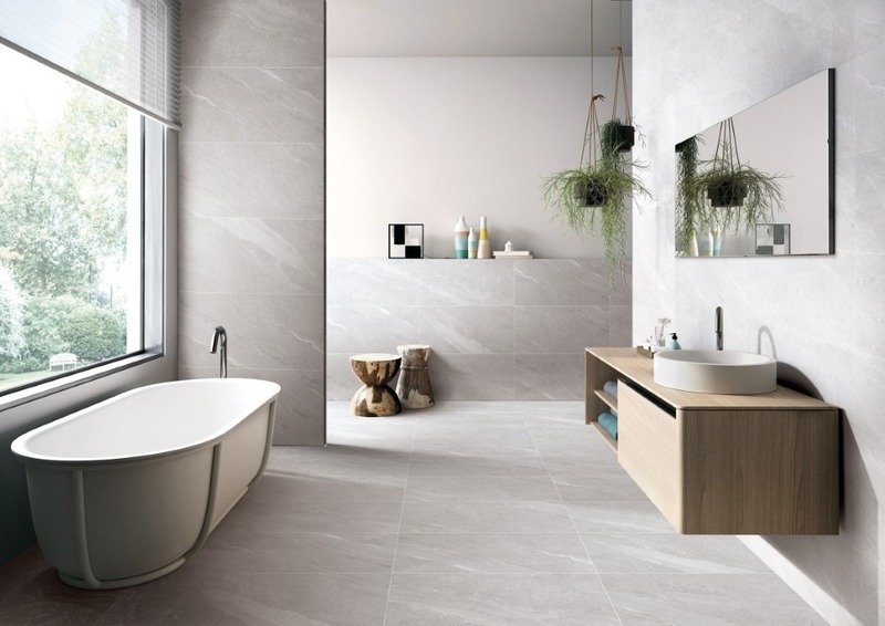 Gạch vân đá ốp tường nhà tắm
