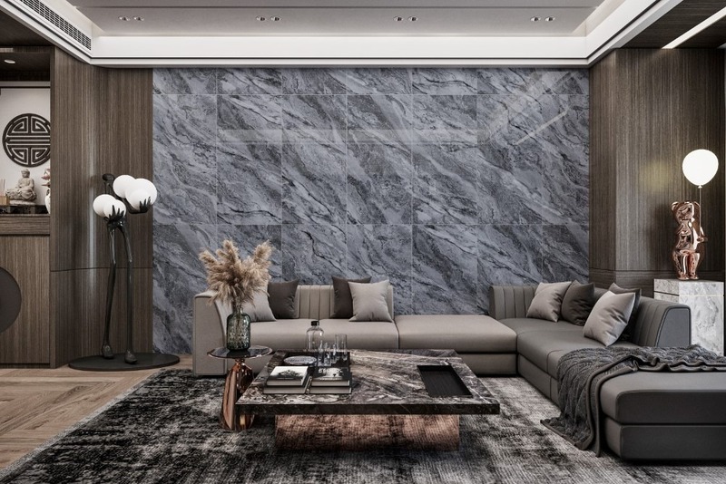 Gợi ý cách phối màu gạch ốp tường phòng khách theo xu hướng mới hiện nay