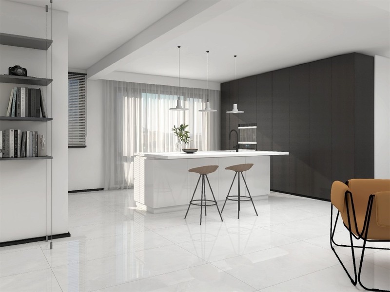 Phối màu gạch ốp tường phòng khách theo phong thủy